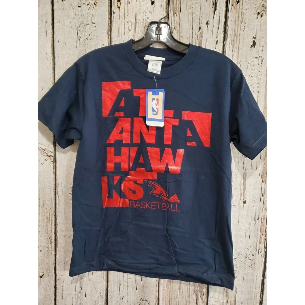 Adidas Youth‎ Medium 10/12 Atlanta Hawks NBA Short Sleeve Tee T-Shirt TShirt NEW
